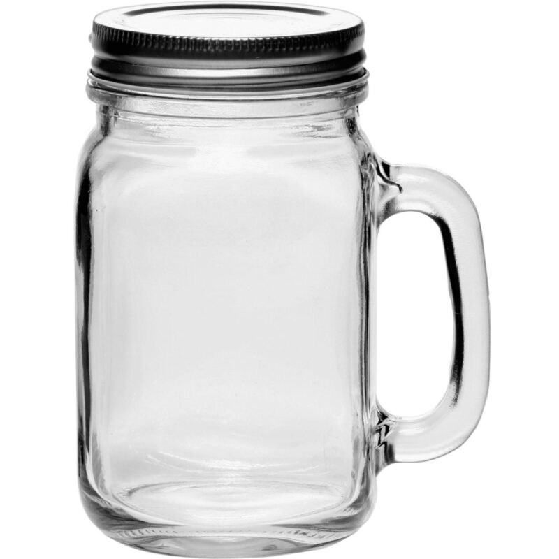 16 Oz. Libbey® Handle Mason Jars w/ Lids - 1