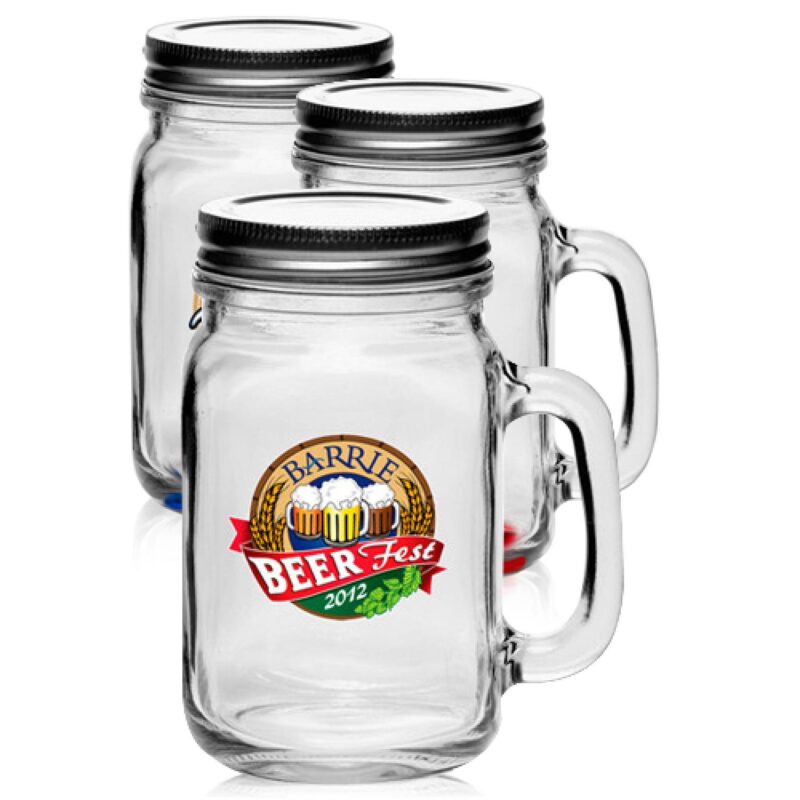 16-Oz-Libbey®-Handle-Mason-Jars-w-Lids-A97084L 16 Oz. Libbey® Handle Mason Jars w/ Lids