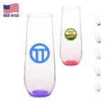 8 oz. USA Made Libbey Stemless Champagne Flute Glasses.