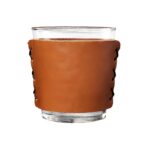 Full-Grain Leather Highball Sleeve with 13oz Libbey Cocktail Glass - Single - 1