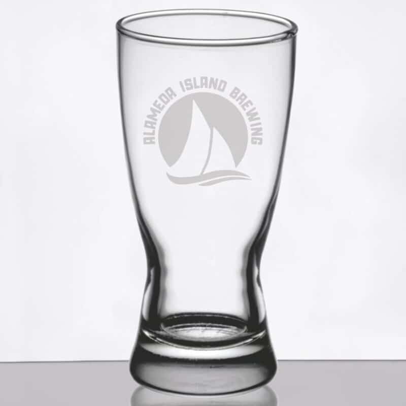 Laser Engraved Libbey® 1178HT Hourglass 10 oz. Rim Tempered Pilsner Glass