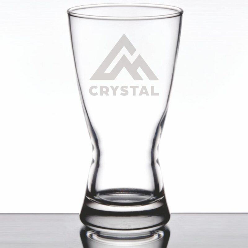 Laser Engraved Libbey® 1181HT Hourglass 12 oz. Rim Tempered Pilsner Glass