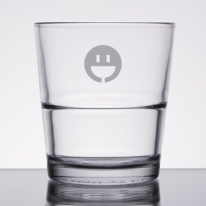 Laser Engraved Libbey® 15769 Restaurant Basics 12 oz. Stackable Rocks Glass