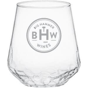 Laser Engraved Libbey® 17.75 oz. Bujarda Hammered Stemless Wine Glass