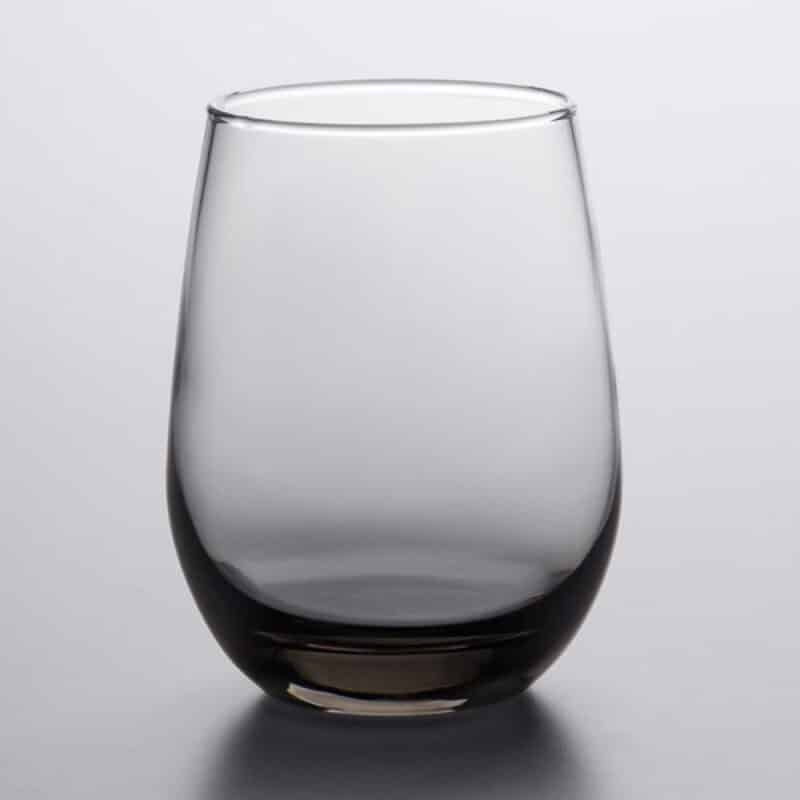 Laser Engraved Libbey® 231SM 15.25 oz. Moonstone Grey Stemless White Wine Glass - 1