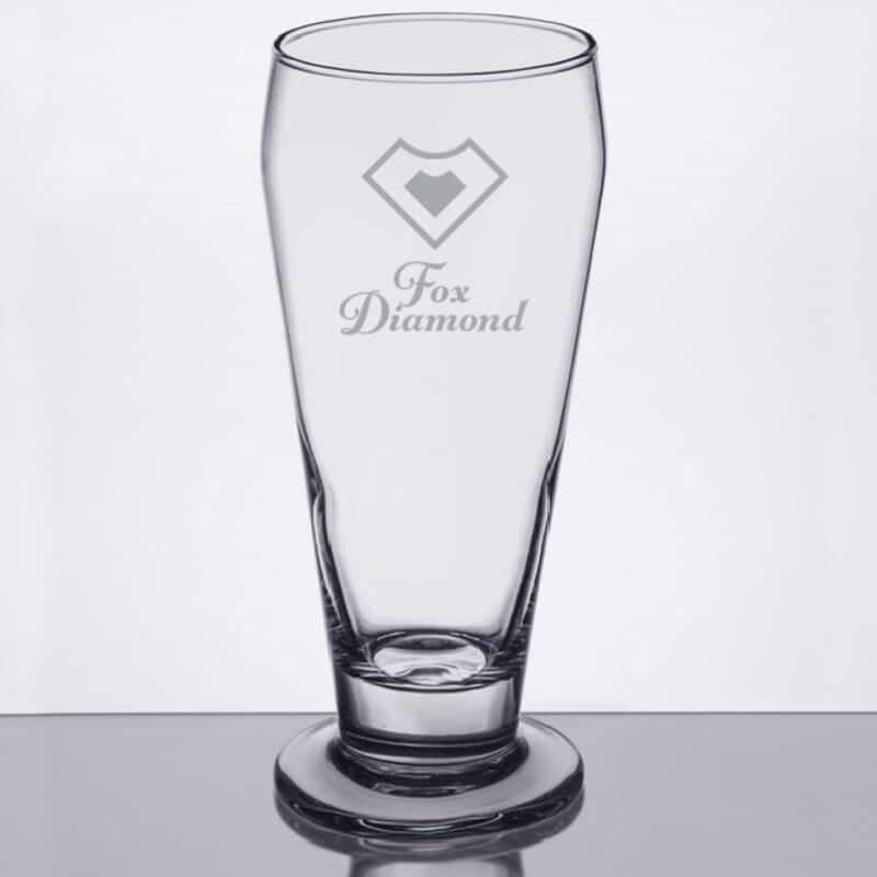 Laser Engraved Libbey® 3812 12 oz. Footed Pilsner Glass