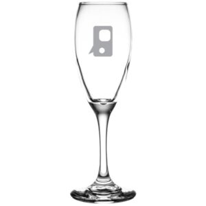 Laser Engraved Libbey® 3996 Teardrop 5.75 oz. Flute Glass