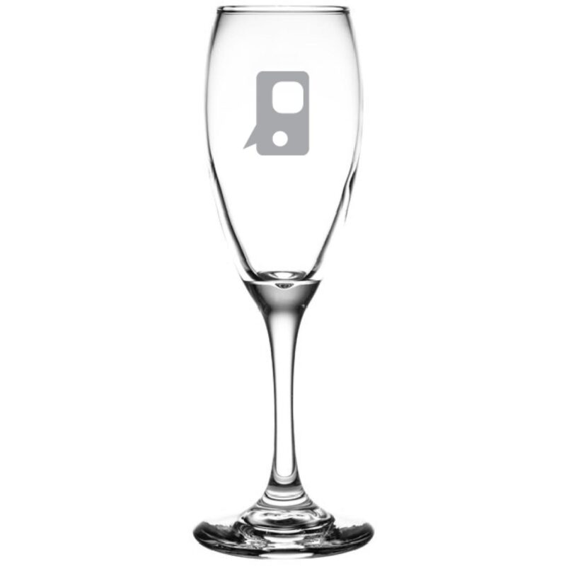 Laser Engraved Libbey® 3996 Teardrop 5.75 oz. Flute Glass