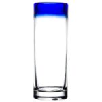 Laser Engraved Libbey® 92301 Aruba 3 oz. Shooter Glass with Cobalt Blue Rim - 1