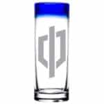Laser Engraved Libbey® 92301 Aruba 3 oz. Shooter Glass with Cobalt Blue Rim