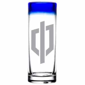 Laser Engraved Libbey® 92301 Aruba 3 oz. Shooter Glass with Cobalt Blue Rim