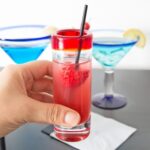 Laser Engraved Libbey® 92301R Aruba 3 oz. Shooter Glass with Red Rim