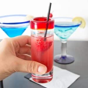Laser Engraved Libbey® 92301R Aruba 3 oz. Shooter Glass with Red Rim