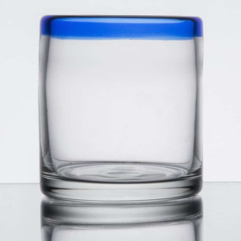 Laser Engraved Libbey® 92302 Aruba 12 oz. Old Fashioned Glass with Cobalt Blue Rim - 1