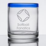 Laser Engraved Libbey® 92302 Aruba 12 oz. Old Fashioned Glass with Cobalt Blue Rim