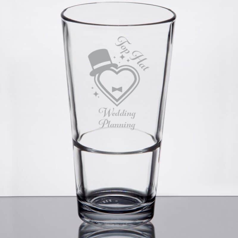 Laser Engraved Libbey® Basics 17.25 oz. Rim Tempered Stackable Mixing Glass