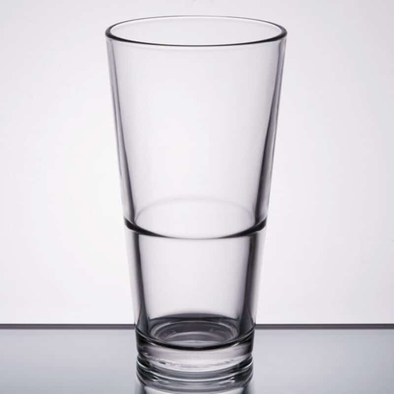 Laser Engraved Libbey® Restaurant Basics 20 oz. Rim Tempered Stackable Mixing Glass - 1