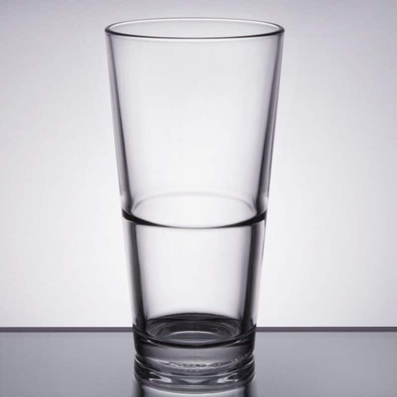 Laser Engraved Libbey® Restaurant Basics 22 oz. Rim Tempered Stackable Mixing Glass - 1
