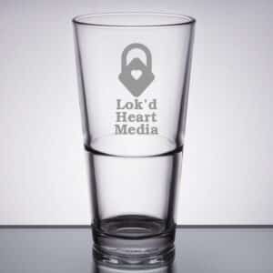 Laser Engraved Libbey® Restaurant Basics 22 oz. Rim Tempered Stackable Mixing Glass