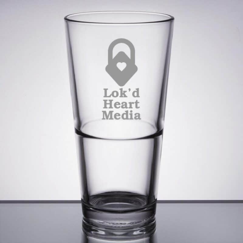 Laser Engraved Libbey® Restaurant Basics 22 oz. Rim Tempered Stackable Mixing Glass