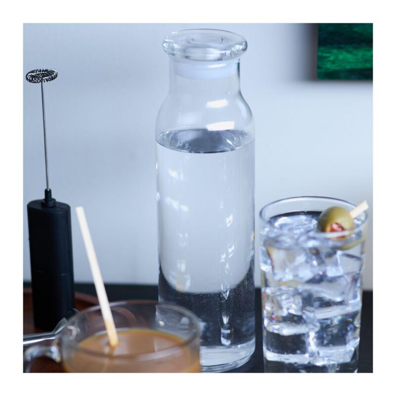 Libbey 24 oz Glass Water Bottle with Press-On Lid - 2
