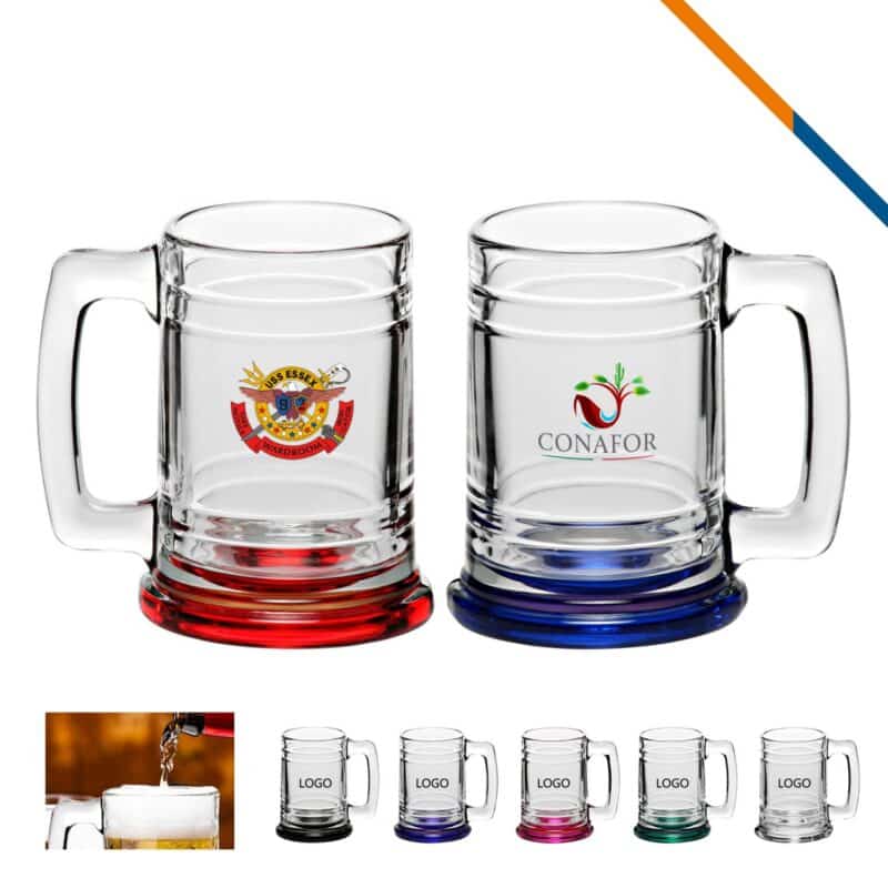 Libbey Idelle Glass Beer Mugs - 15 Oz.