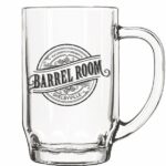 Libbey Thumbprint Beer Stein 19.5 oz - Classic Clear Glass Mug with Handle