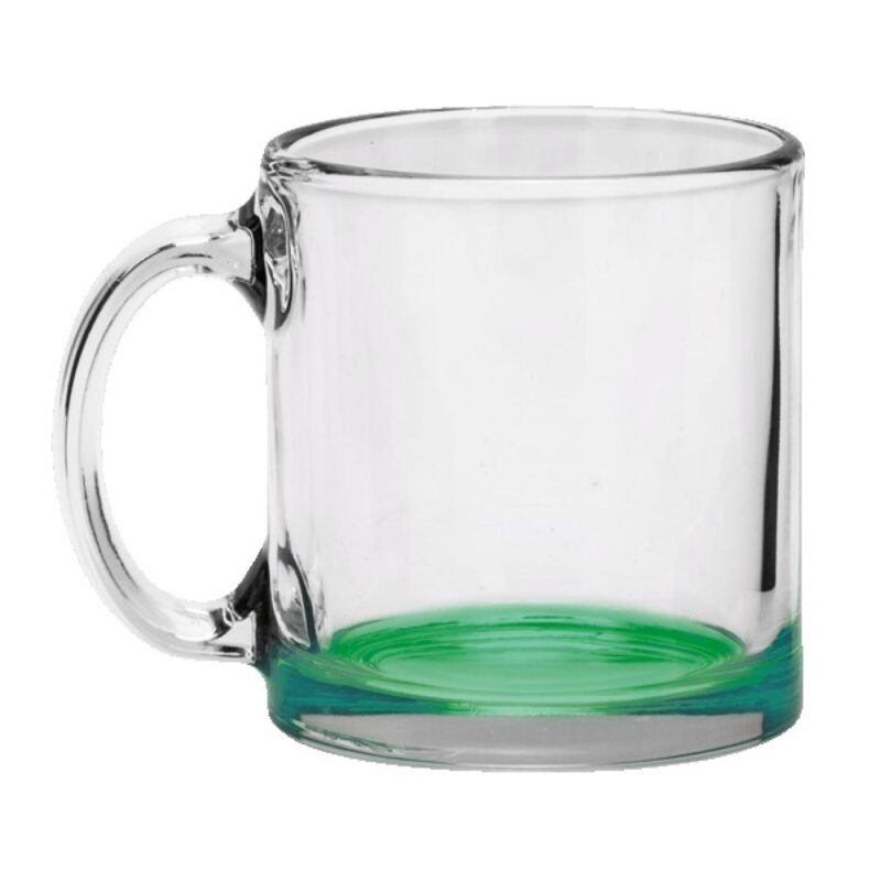 Red Eye 13 oz Libbey Clear Glass Coffee Mug with Color Bottom - 2
