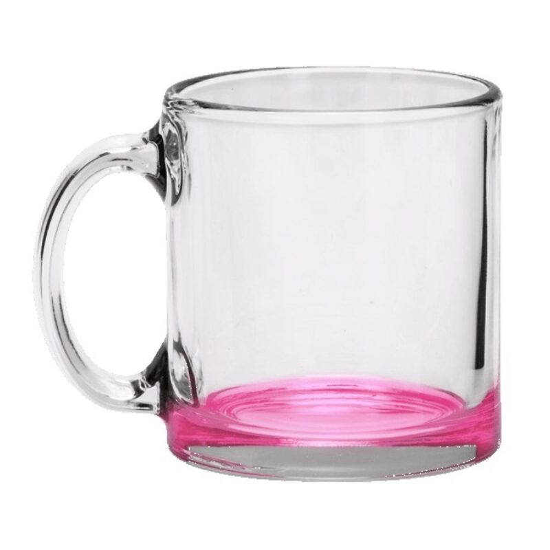 Red Eye 13 oz Libbey Clear Glass Coffee Mug with Color Bottom - 3