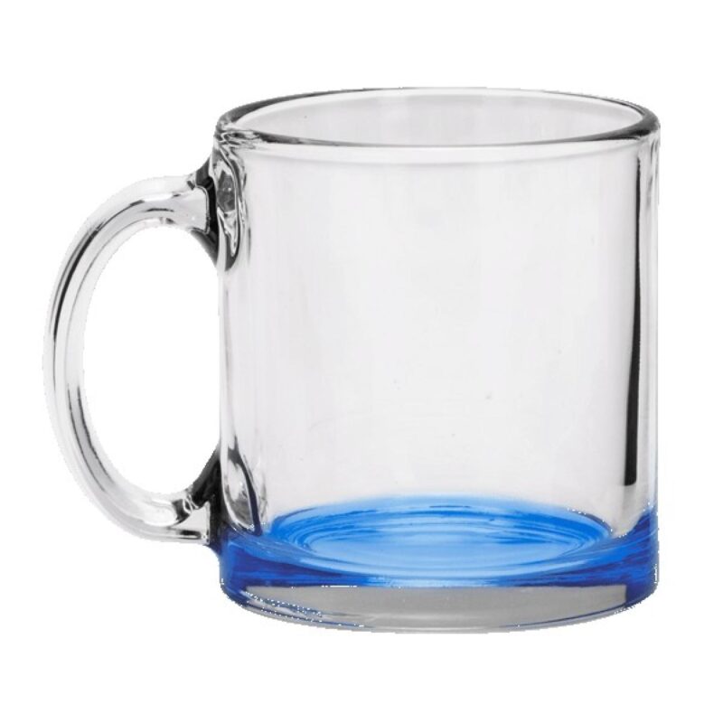 Red Eye 13 oz Libbey Clear Glass Coffee Mug with Color Bottom - 6