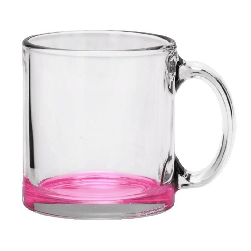 Red Eye 13 oz Libbey Clear Glass Coffee Mug with Color Bottom - 9