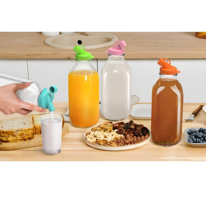Silicone Milk Bottle Cap Compatible W/ Stanpac & Libbey Glass Bottles - 2