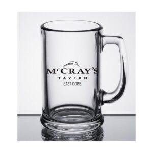 Libbey 15 oz. Clear Glass Beer Mug with Large Imprint Area