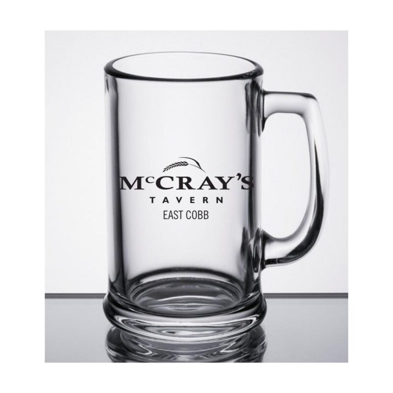 Libbey 15 oz. Clear Glass Beer Mug with Large Imprint Area