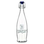 Libbey 34 oz. Clear Glass Bottle with Flip-Top Wire Bail Lid - 1