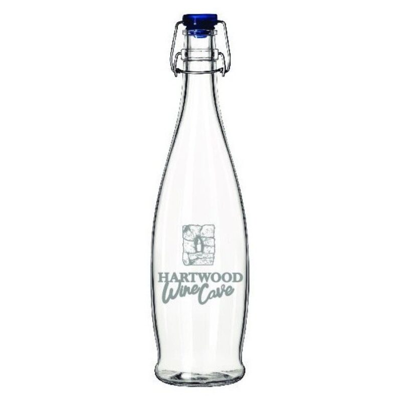 Libbey 34 oz. Clear Glass Bottle with Flip-Top Wire Bail Lid - 1