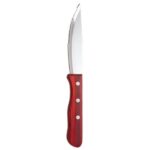 Libbey 200 1432 Beef Baron Steak Knife w/ Red Wood Handle