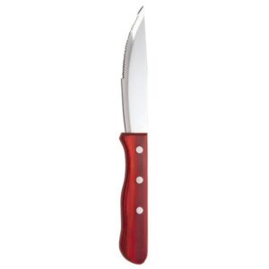 Libbey 200 1432 Beef Baron Steak Knife w/ Red Wood Handle