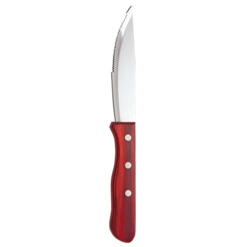 Libbey-200-1432-Beef-Baron-Steak-Knife-w-Red-Wood-Handle-9592001432 Libbey 200 1432 Beef Baron Steak Knife w/ Red Wood Handle