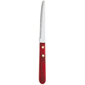 Libbey 200 1682 8 1/4" Steak Knife w/ Red Wood Handle