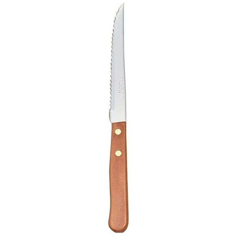Libbey 200 1762 8 1/2" Hollow Steak Knife w/ Wood Handle
