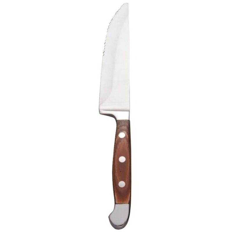 Libbey 2001522B Jumbo 9 3/8" Steak Knife w/ Brown Handle