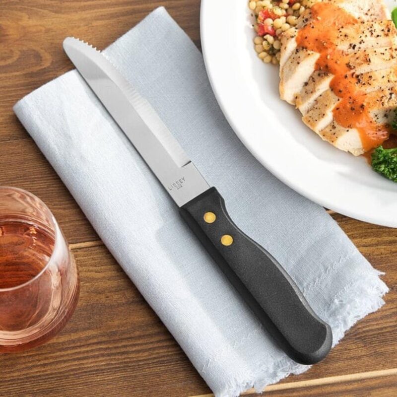 Libbey 201 2492 Steak Knife w/ Black Polypropylene Handle - 1