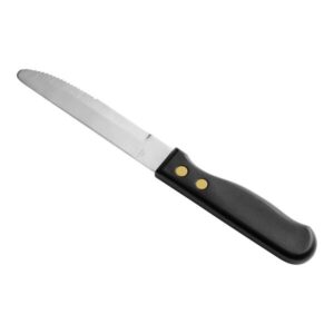 Libbey 201 2492 Steak Knife w/ Black Polypropylene Handle