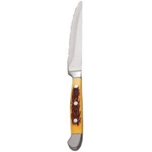 Libbey 201 2522 9" Steak Knife w/ Yellow POM Handle