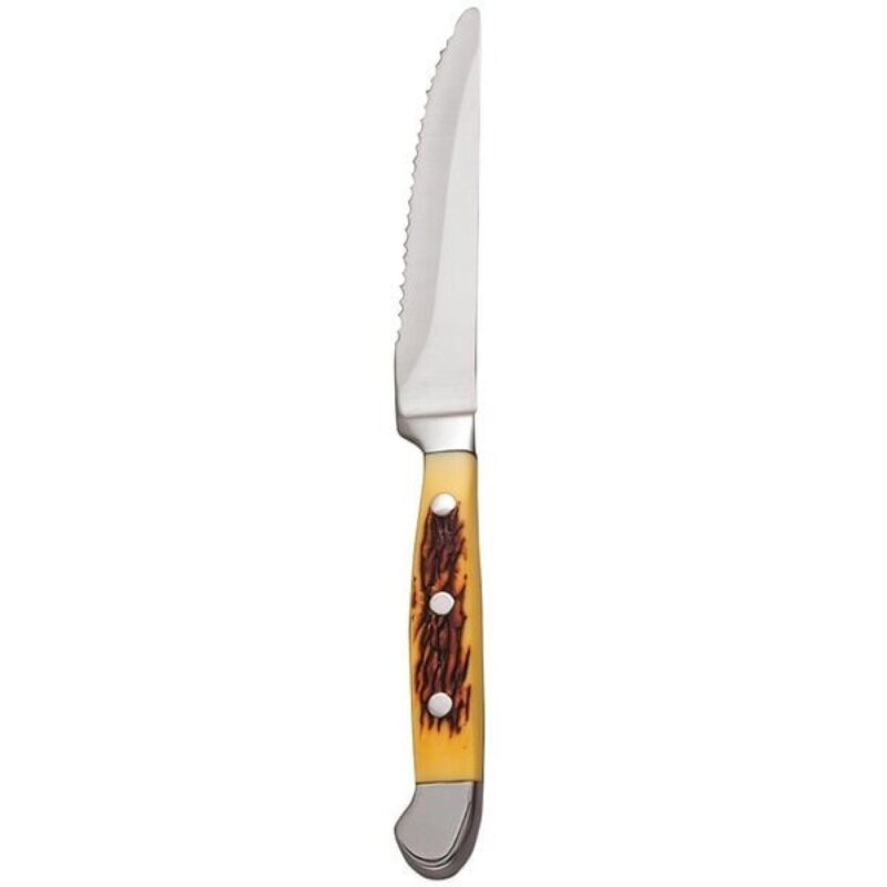 Libbey 201 2522 9" Steak Knife w/ Yellow POM Handle