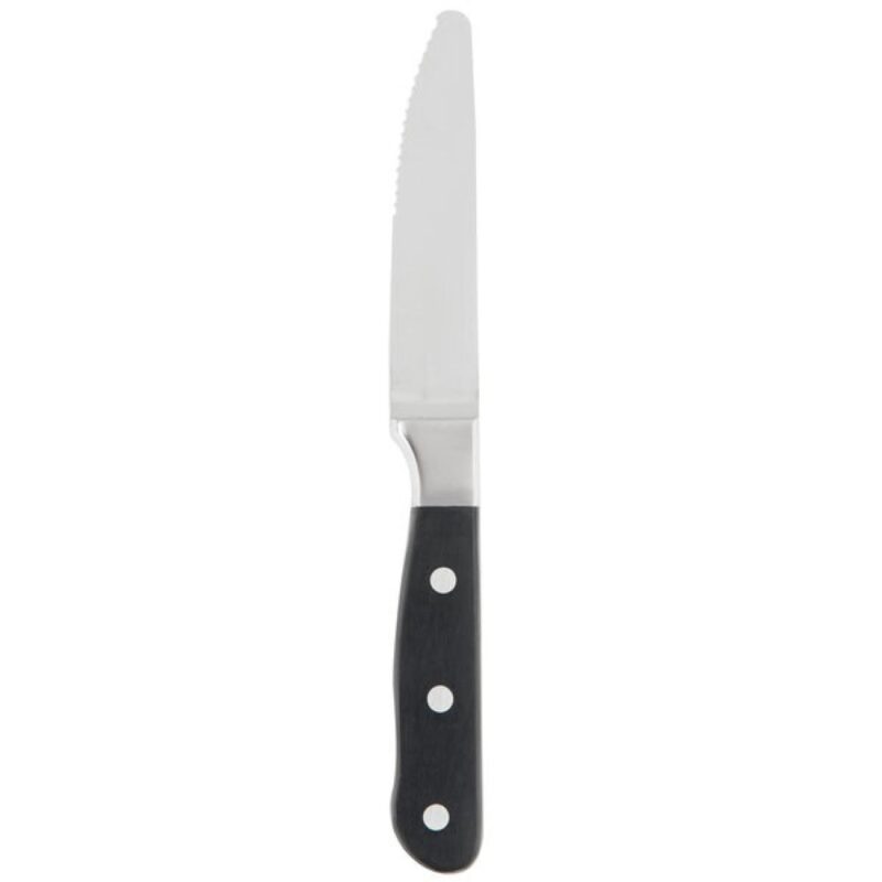 Libbey 201 2694 Deluxe Steak Knife w/ Black Plastic Handle