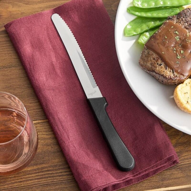 Libbey 201 2702 8 Steak Knife w/ Black Polypropylene Handle - 1