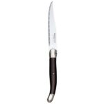 Libbey 201 2882 Slim Steak Knife w/ Black Plastic Handle