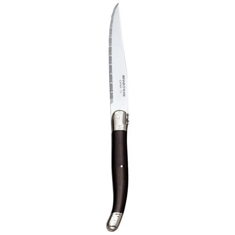 Libbey 201 2882 Slim Steak Knife w/ Black Plastic Handle